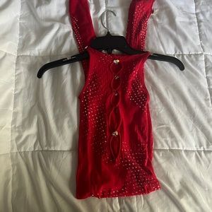 Red poster girl Janice jumpsuit